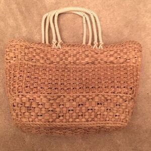 Vintage Straw bag handle Tote Picnic bag summer beach pool stylish